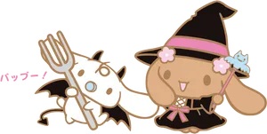 Sanrio Charactersin Halloween Costumes PNG Image