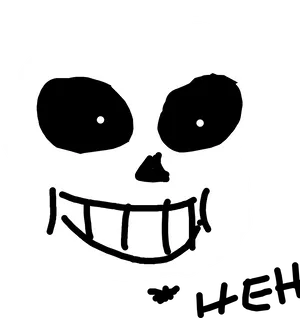 Sans Sketch Grinning Face PNG Image