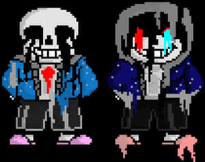 Sans_and_ Underswap_ Sans_ Pixel_ Art PNG image with transparent background