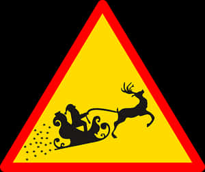 Santa Caution Sign PNG image with transparent background