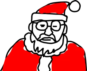 Santa Claus Cartoon Character Sketch PNG Image