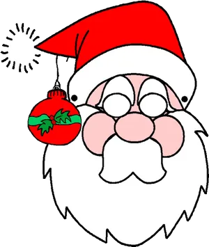 Santa Claus Cartoon Christmas Ornament PNG Image