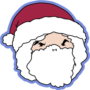 Santa Claus Cartoon Portrait PNG image with transparent background