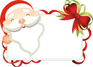 Santa Claus Christmas Card Border PNG Image