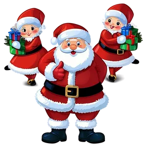 Santa Claus Family Gathering Png Pln63 PNG Image