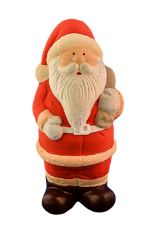 Santa Claus Figurine Black Background PNG Image