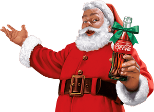 Santa Claus Holding Coca Cola PNG image with transparent background