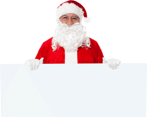 Santa Claus Holding Sign PNG with transparent background