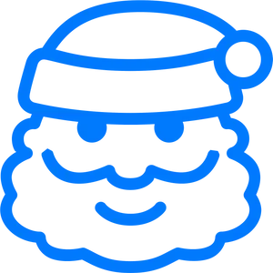 Santa Claus Icon Blue Outline PNG Image