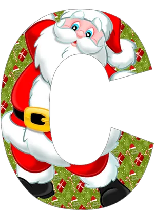 Santa Claus Letter C Graphic PNG Image