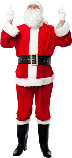 Santa Claus Pointing Upward PNG Image