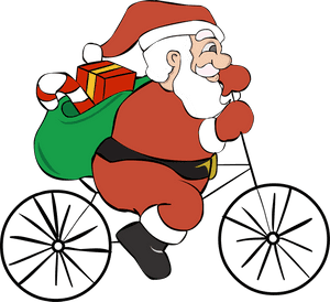 Santa On Bike Png Clipart , Png Download - Santa On Bicycle Clipart, Transparent Png PNG with transparent background