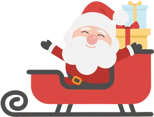 Santa Claus Sleigh Cartoon PNG Image