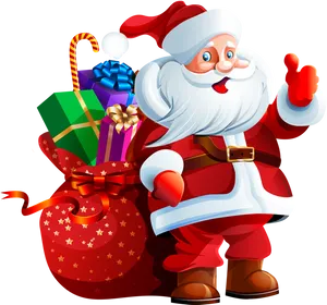 Santa Clauswith Gifts Transparent Background PNG Image