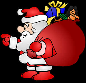 Santa Clauswith Gifts Vector PNG image with transparent background