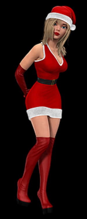 Santa Costume3 D Model PNG image with transparent background