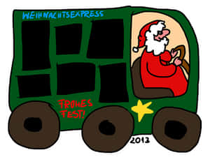 Santa Driving Christmas Express2013 PNG with transparent background