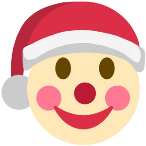 Santa Hat Clown Emoji PNG Image