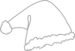 Santa Hat Outline Graphic PNG Image