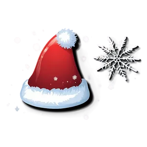 Santa Hat With Snowflakes Vector Png Edg16 PNG Image