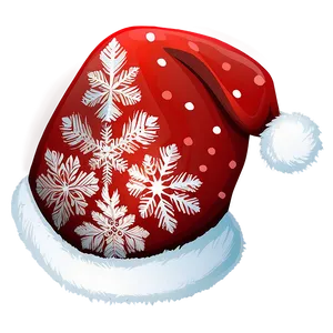 Santa Hat With Snowflakes Vector Png Fjg60 PNG Image