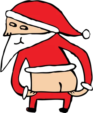 Santa_ Mooning_ Cartoon PNG Image