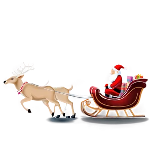 Santa's Sleigh And Reindeer Heading To Town Png 06282024 PNG Image