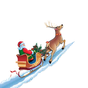 Santa's Sleigh And Reindeer Heading To Town Png Jli PNG Image