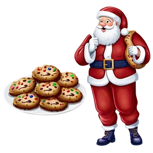 Santa With Cookies Cartoon Png Fff PNG Image