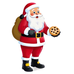 Santa With Cookies Cartoon Png Oye PNG Image