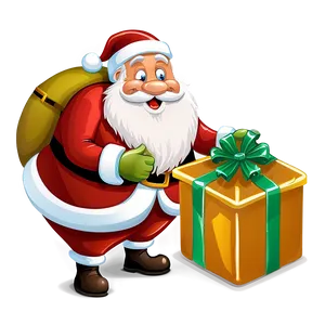 Santa With Gifts Cartoon Png Lkn PNG Image