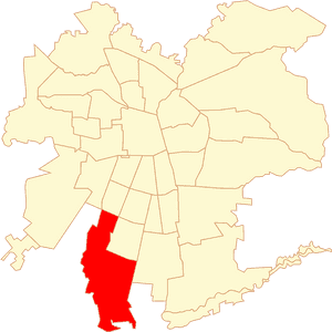 Santiago Chile Commune Map Highlighted PNG image with transparent background