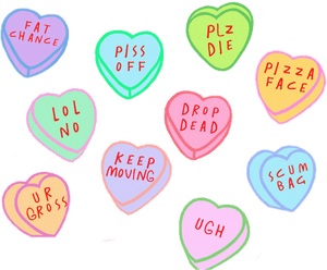 Sarcastic Candy Hearts PNG image with transparent background