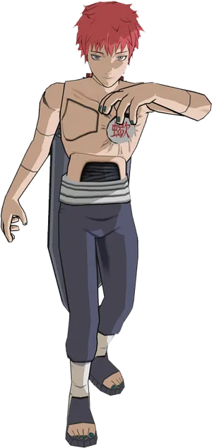 Sasori Akatsuki Puppet Master Stance PNG Image