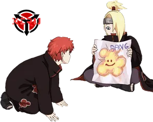 Sasoriand Deidara Artistic Encounter PNG Image