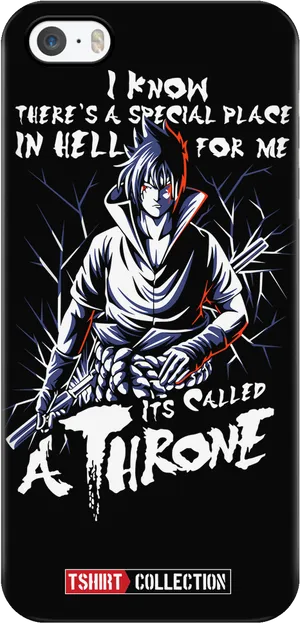 Sasuke Throne Quotei Phone Case PNG Image