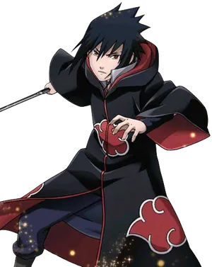 Sasuke Uchiha Akatsuki Attire PNG Image