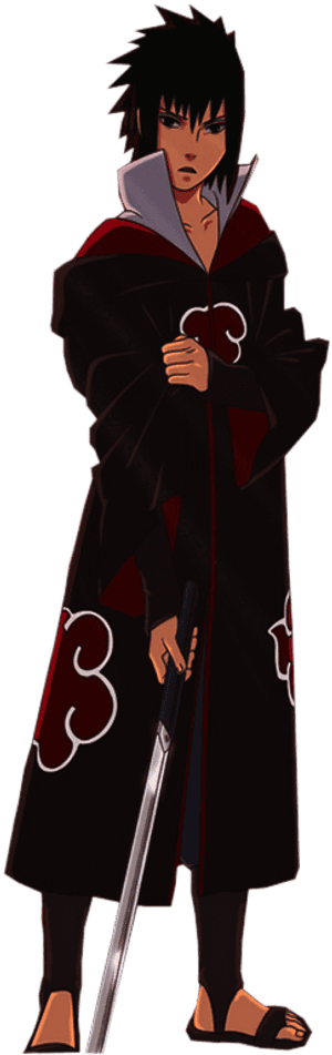 Sasuke Uchiha Akatsuki PNG image with transparent background