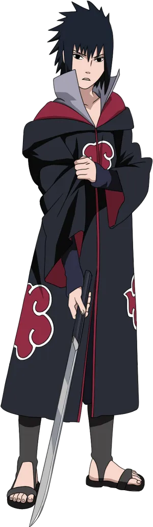 Sasuke Uchiha Akatsuki Robe PNG Image