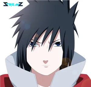 Sasuke Uchiha Anime Portrait PNG Image