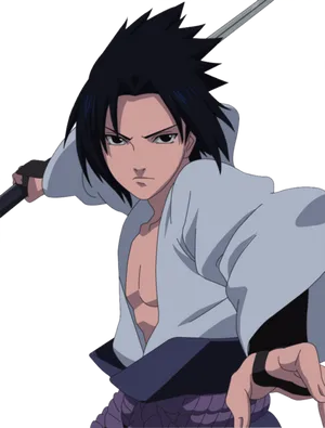 Sasuke Uchiha Readyfor Battle PNG Image