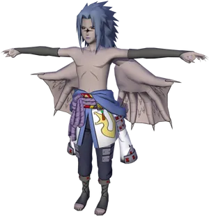 Sasuke Uchiha Winged Form PNG Image