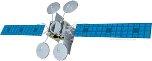 Satellite Rendering Blueprint Design PNG Image