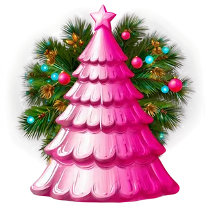 Satin Pink Christmas Tree Png 06122024 PNG Image