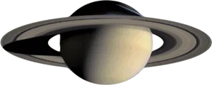 Saturn Planetary Rings Profile PNG Image