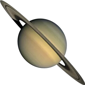 Saturn Ringed Planet Space View PNG Image