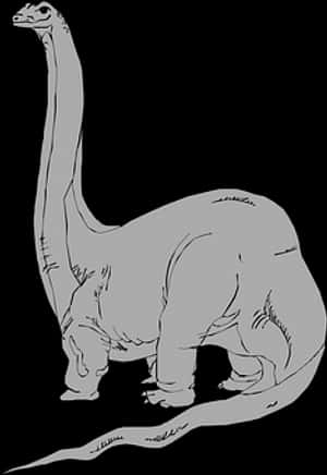 Sauropod Dinosaur Silhouette PNG with transparent background