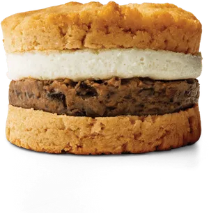 Sausage Egg Biscuit Sandwich PNG Image