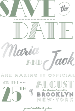 Save The Date_ Maria And Jack_ August25_ Brooklyn N Y PNG image with transparent background