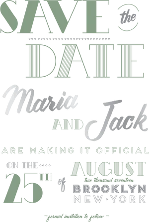 Save The Date_ Maria And Jack_ August25_ Brooklyn N Y PNG Image